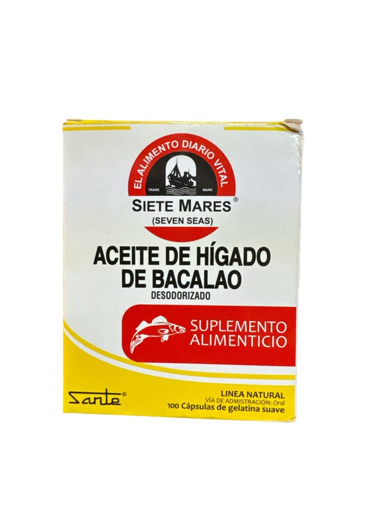  SIETE MARES ACEITE HIGADO DE BACALAO 100 CAPS