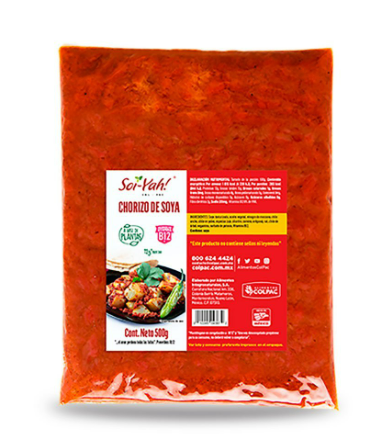 [1224504387] CHORIZO DE SOYA 500 GRS CARNES FRIAS