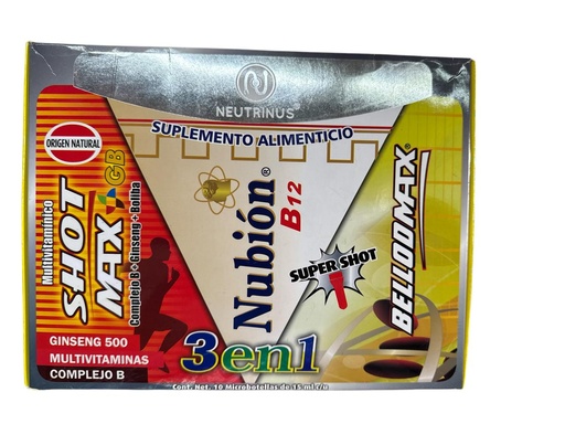 [7501767203077] INGERIBLES NUBION BELLO B12   3 EN 1 SHOT MAX